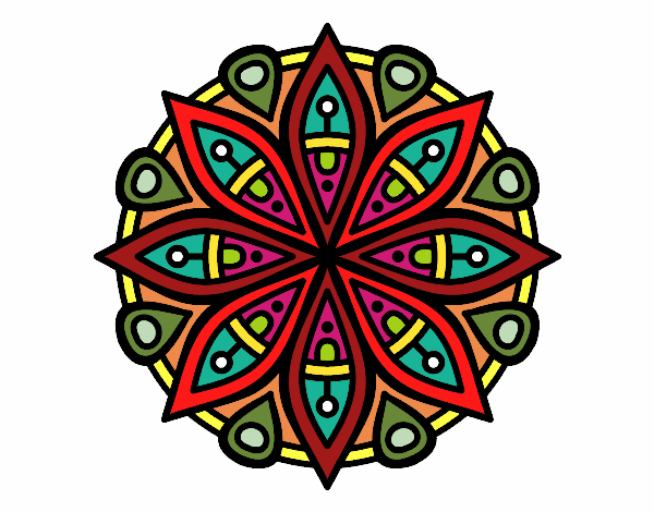 Dibujo Mandala para la concentración pintado por magydavid