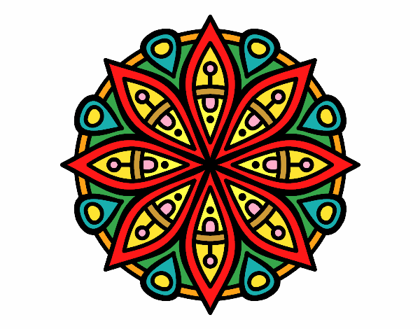 Dibujo Mandala para la concentración pintado por socko
