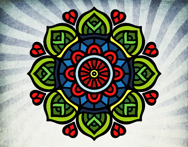 Dibujo Mandala para la concentración mental pintado por magydavid