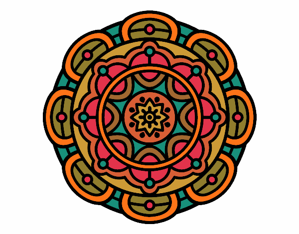 Dibujo Mandala para la relajación mental pintado por glenddy