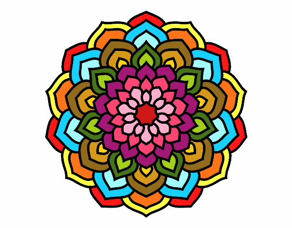 Dibujo Mandala pétalos de flor pintado por MELCOCHA