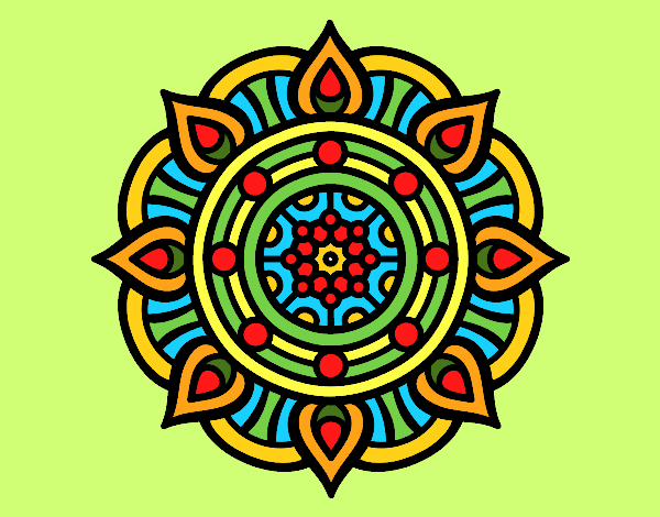 Dibujo Mandala puntos de fuego pintado por migueo2016