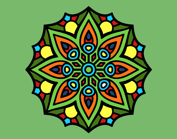 Dibujo Mandala simetría sencilla pintado por migueo2016