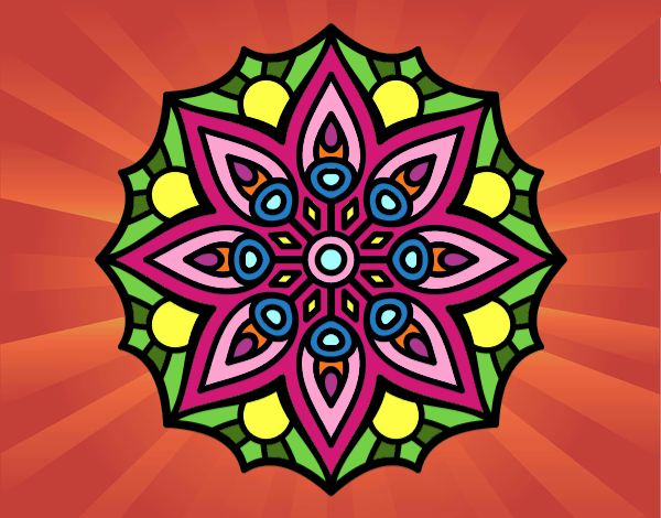 Dibujo Mandala simetría sencilla pintado por Paola200