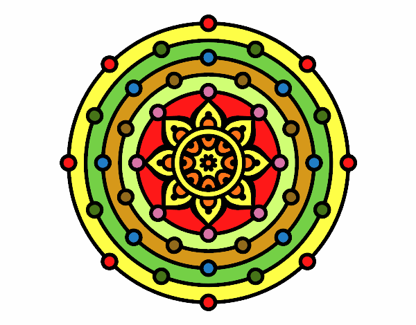 Dibujo Mandala sistema solar pintado por migueo2016