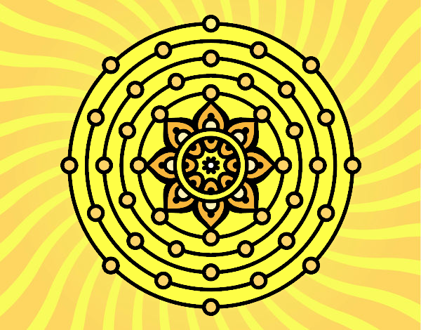 Dibujo Mandala sistema solar pintado por mucho