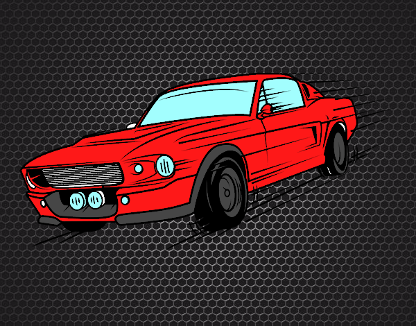 Dibujo Mustang retro pintado por magp13