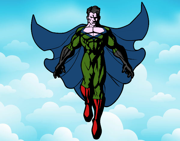 Dibujo Un Super héroe volando pintado por carlitoslo