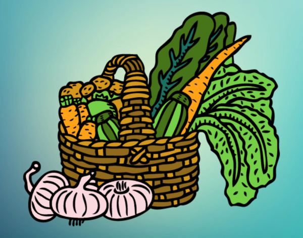 Dibujo Cesta de verduras pintado por fakita