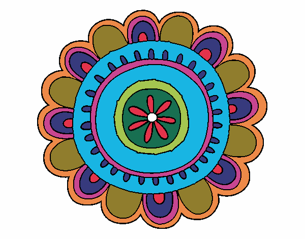 Dibujo Mandala alegre pintado por glenddy