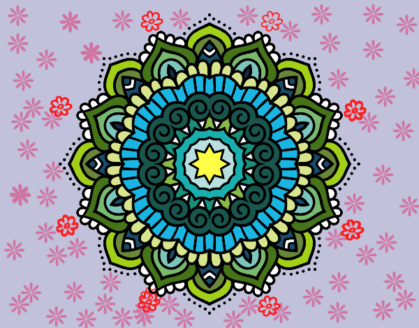 Dibujo Mandala estrella decorada pintado por magydavid