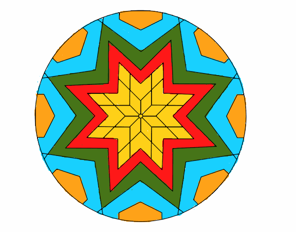 Dibujo Mandala mosaico estrella pintado por JC2016