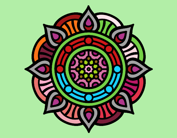 Dibujo Mandala puntos de fuego pintado por nicobelly