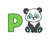 Dibujo P de Panda pintado por CamilaXQYo