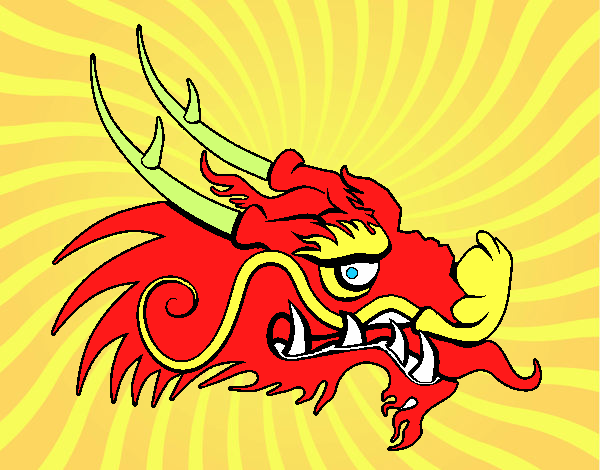 Dibujo Cabeza de dragón rojo pintado por carlos01
