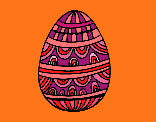 Dibujo Huevo de Pascua estampado con ondas pintado por Thisha