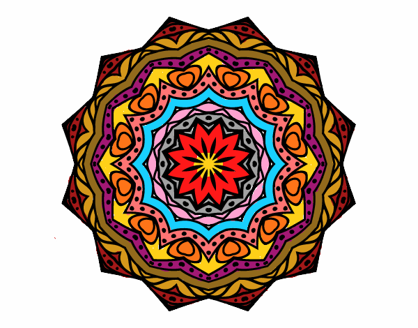 Dibujo Mandala con estratos pintado por JC2016