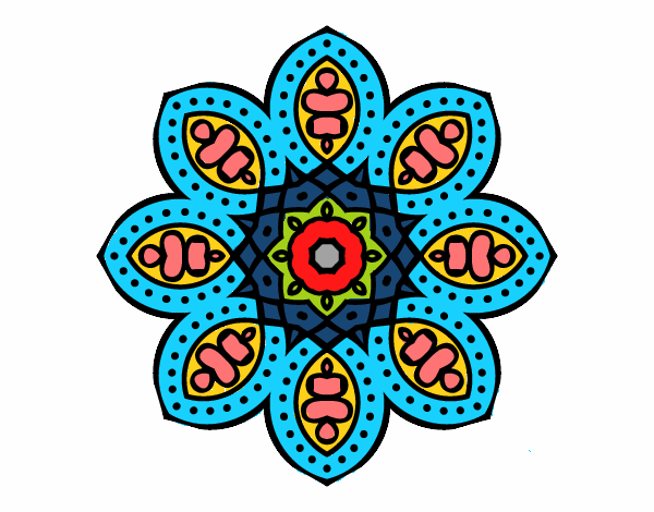 Dibujo Mandala de inspiración árabe pintado por JC2016