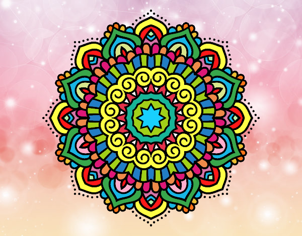 Dibujo Mandala estrella decorada pintado por mar13