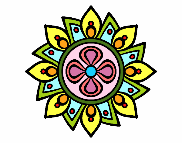 Dibujo Mandala flor sencilla pintado por mar13