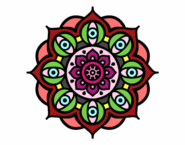 Dibujo Mandala ojos abiertos pintado por Nini85