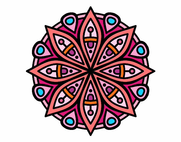 Dibujo Mandala para la concentración pintado por mar13