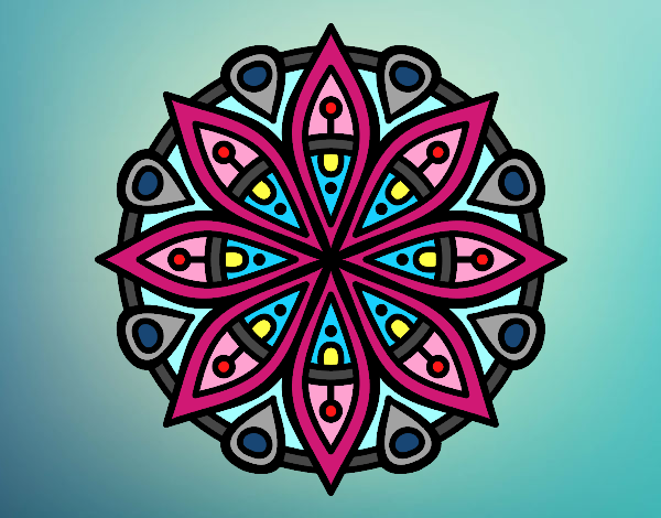 Dibujo Mandala para la concentración pintado por Nini85