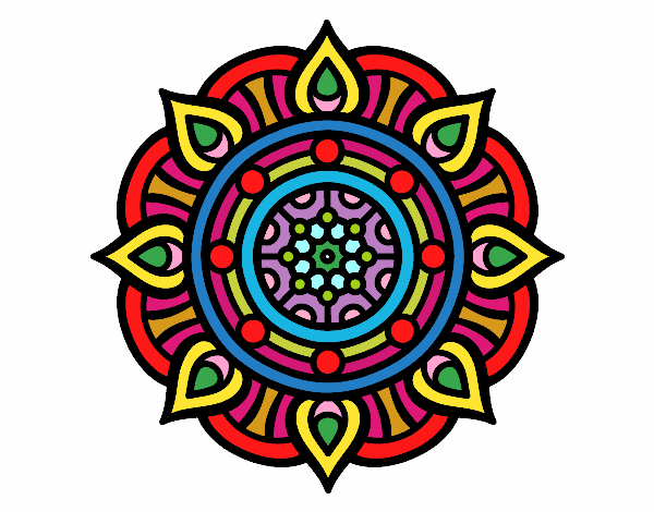 Dibujo Mandala puntos de fuego pintado por mar13