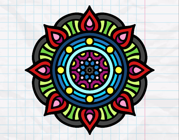 Dibujo Mandala puntos de fuego pintado por Nini85