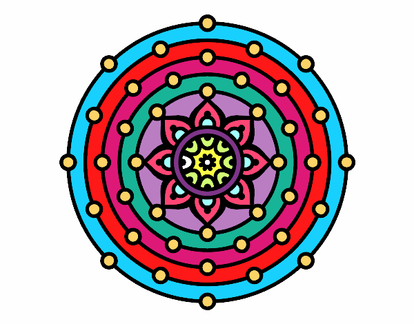 Dibujo Mandala sistema solar pintado por mar13