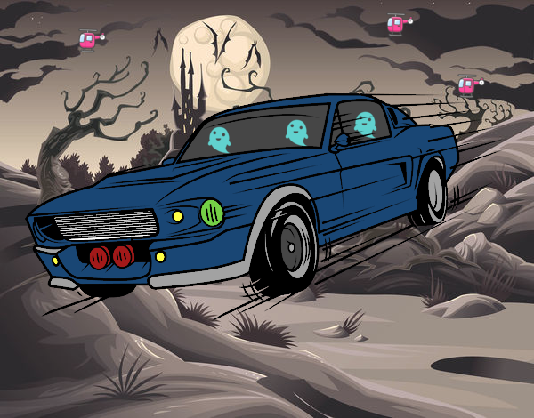 Dibujo Mustang retro pintado por rodrigo_as