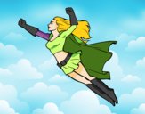 Dibujo Súper chica volando pintado por annie9000