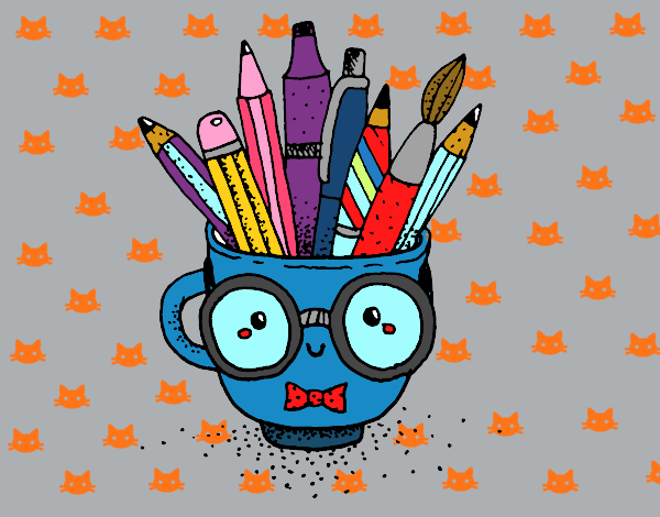 Dibujo Taza animada con lápices pintado por kattie