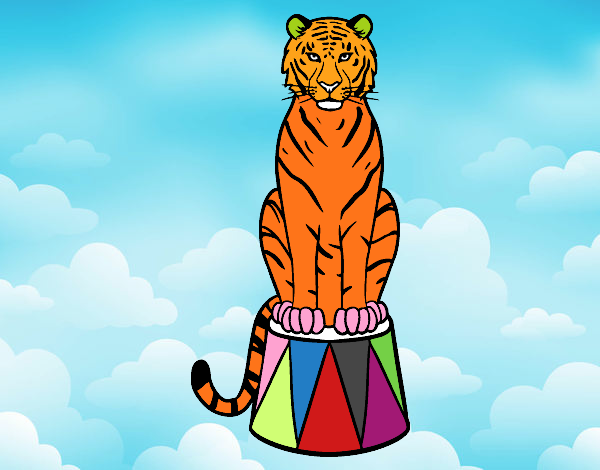 Dibujo Tigre de circo pintado por giuliana91