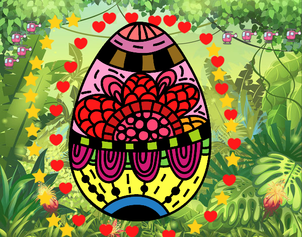 Dibujo Un huevo de Pascua floral pintado por isaias55