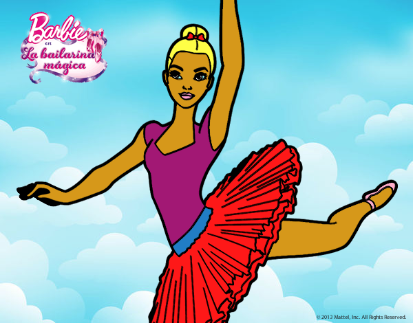 Dibujo Barbie en segundo arabesque pintado por carmennona