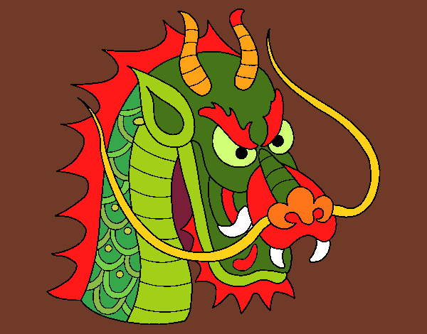 Dibujo Cabeza de dragón 1 pintado por olgablanco