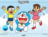 Dibujo Doraemon y amigos pintado por aviga