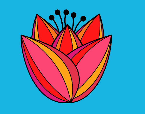 Dibujo Flor de tulipán pintado por olgablanco