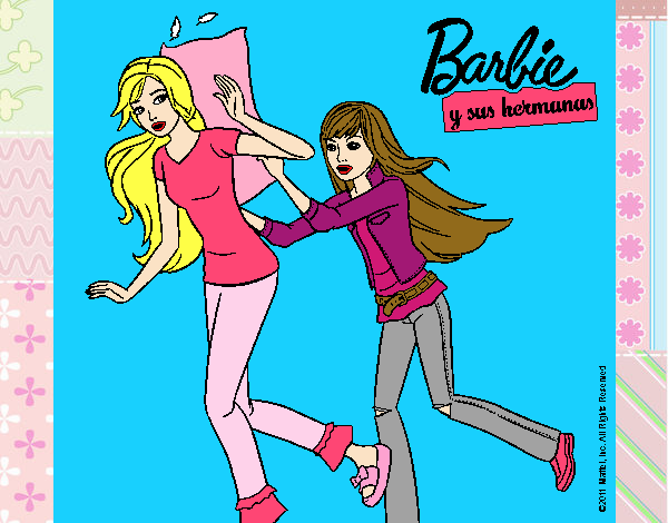 Barbie pelea de almohadas