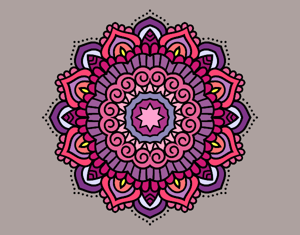 Dibujo Mandala estrella decorada pintado por Fuelo 