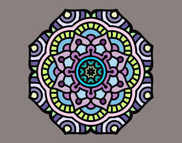 Dibujo Mandala flor conceptual pintado por Fuelo 