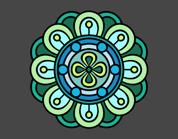 Dibujo Mandala flor creativa pintado por Fuelo 