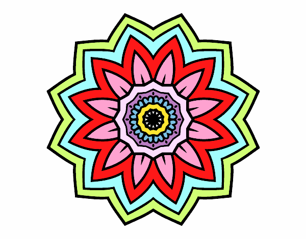 Dibujo Mandala flor de girasol pintado por mar13