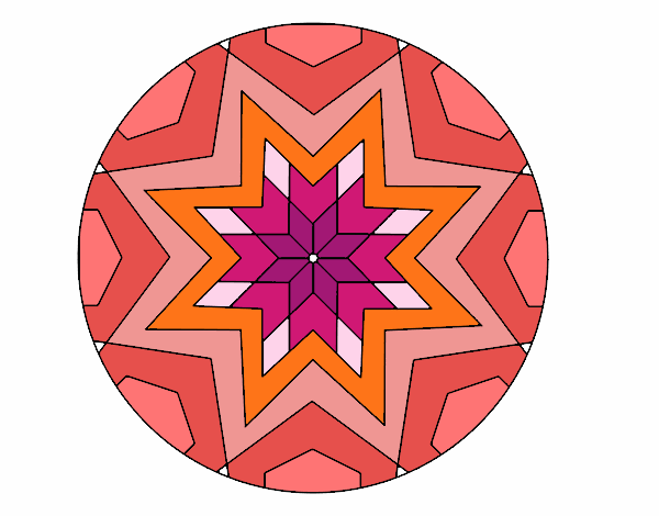 Dibujo Mandala mosaico estrella pintado por mar13