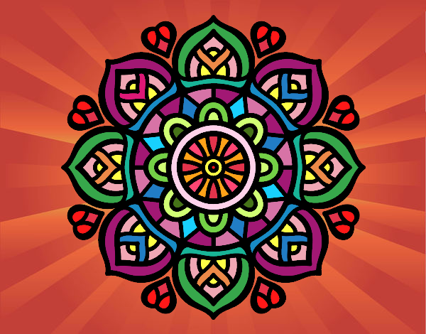 Dibujo Mandala para la concentración mental pintado por olgablanco