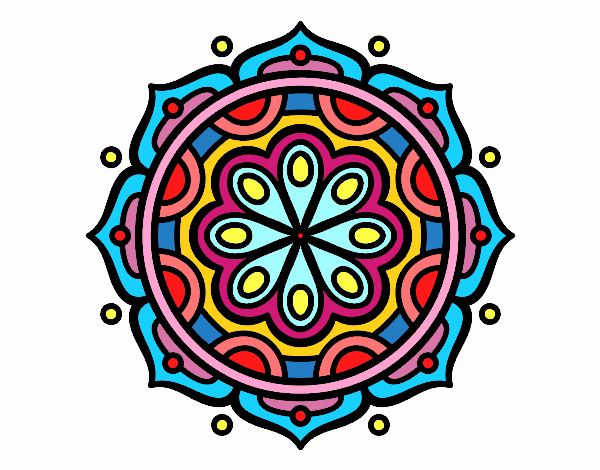 Dibujo Mandala para meditar pintado por Konn