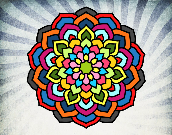 Dibujo Mandala pétalos de flor pintado por Konn