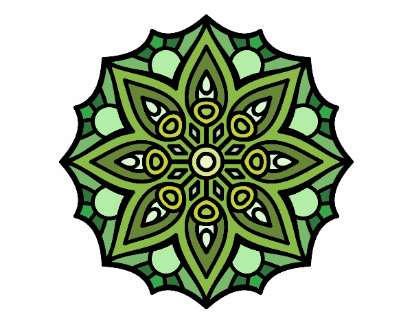 Dibujo Mandala simetría sencilla pintado por brighit15