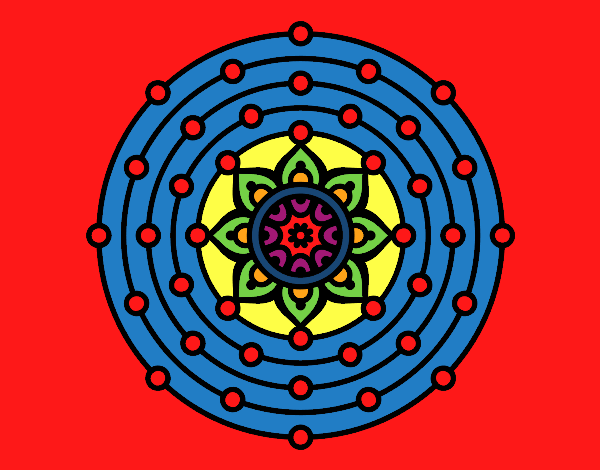Dibujo Mandala sistema solar pintado por carmennona